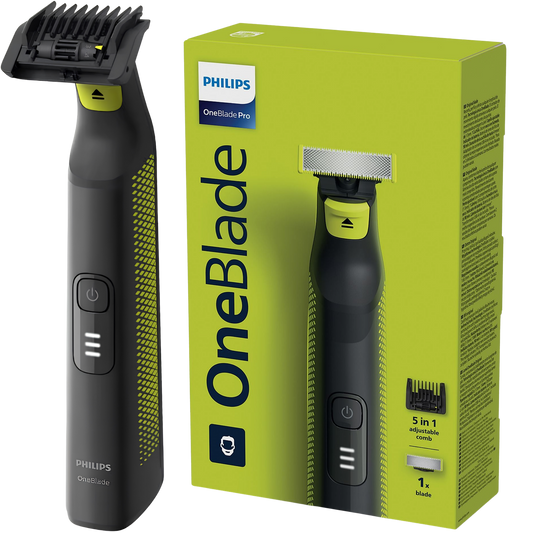 Philips OneBlade Pro 360 QP6542/15 | Recorta, Perfila y Afeita Cara y Cuerpo con 14 Niveles de Corte