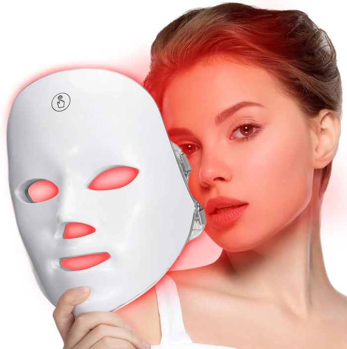 Máscara LED Facial 7 Colores Recargable – Terapia de Luz para Rejuvenecer, Reafirmar y Reducir Imperfecciones