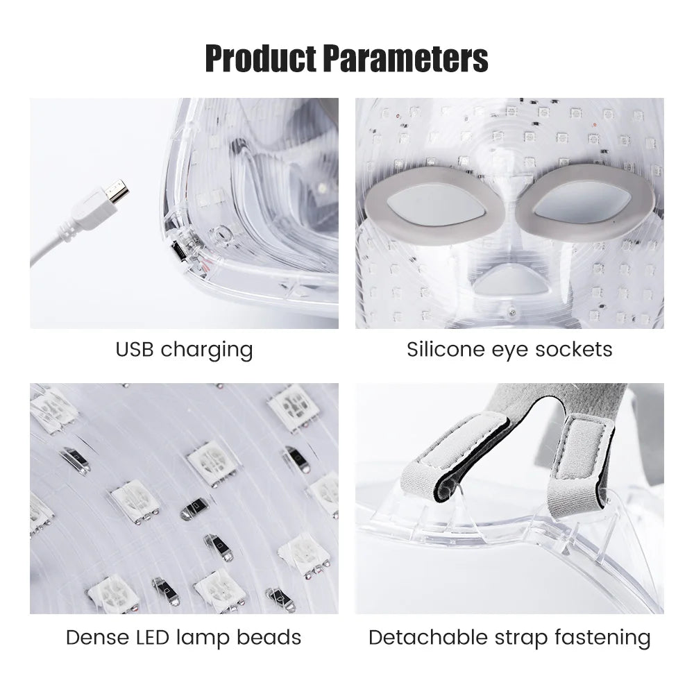 Máscara LED Facial 7 Colores