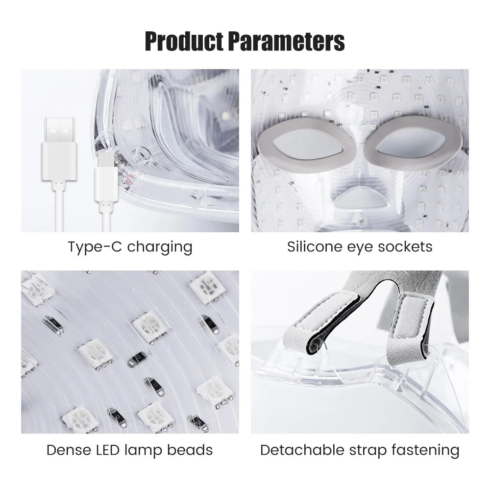 Máscara LED Facial 7 Colores