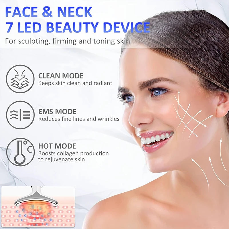 Masajeador EMS Facial y Cuello LED