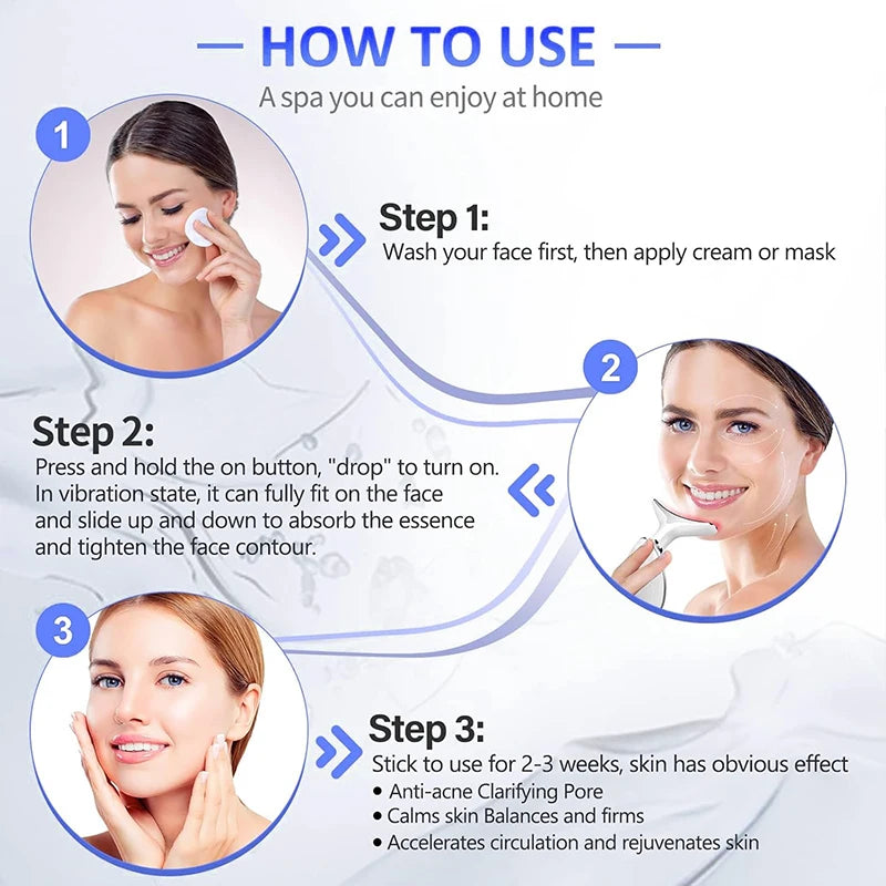 Masajeador EMS Facial y Cuello LED