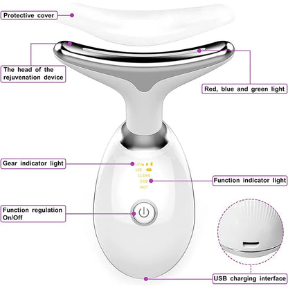 Masajeador EMS Facial y Cuello LED